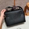 Hermes Kelly Messenger CK89 Black Evercolor Leather Silver Hardware DDMode