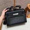 Hermes Kelly Messenger CK89 Black Evercolor Leather Silver Hardware DDMode