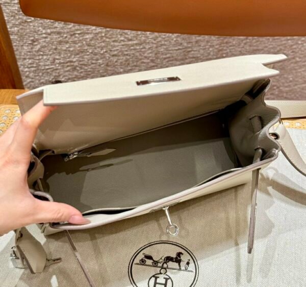 DDMode Hermes Kelly Messenger 8L Beton 24*19*11 Evercolor Leather Hardware Silver