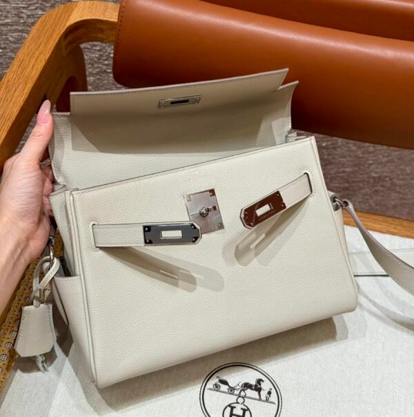 DDMode Hermes Kelly Messenger 8L Beton 24*19*11 Evercolor Leather Hardware Silver