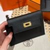 Hermes Kelly Pocket Wallet CK89 Black Epsom Leather Gold Hardware