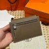 Hermes Kelly Pocket Wallet CK18 Etoupe Epsom Leather Silver Hardware