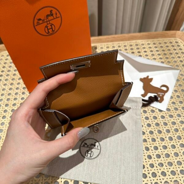 Hermes Kelly Pocket Wallet CK37 Gold Epsom Leather Silver Hardware