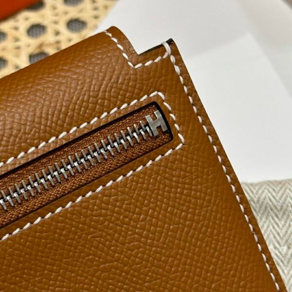 Hermes Kelly Pocket Wallet CK37 Gold Epsom Leather Silver Hardware