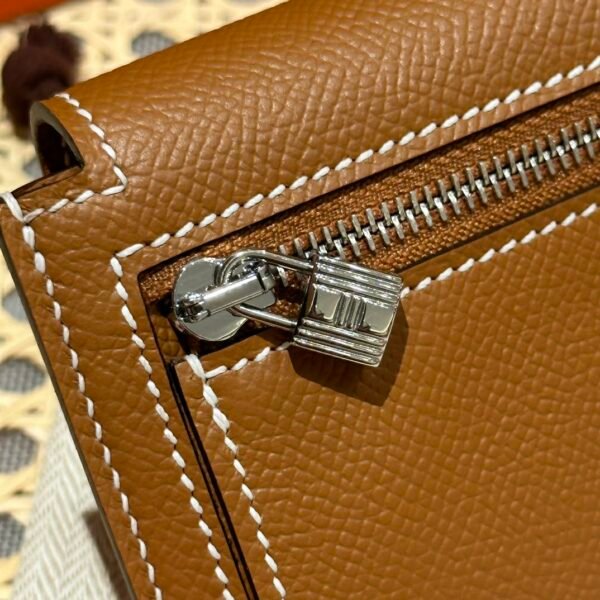 Hermes Kelly Pocket Wallet CK37 Gold Epsom Leather Silver Hardware