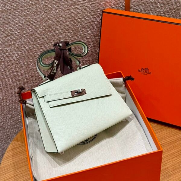 UAE Hermes Kelly Desordre 0S Vert Fizz Epsom Leather Silver Hardware