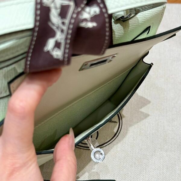 UAE Hermes Kelly Desordre 0S Vert Fizz Epsom Leather Silver Hardware