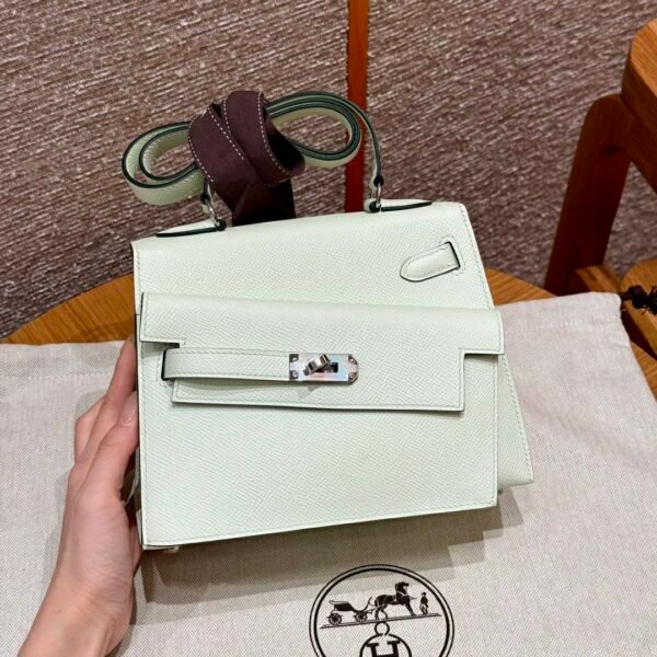 UAE Hermes Kelly Desordre 0S Vert Fizz Epsom Leather Silver Hardware