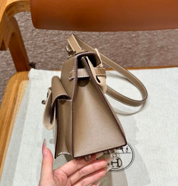 DDMode Hermes Kelly Desordre 20CM CK18 Etoupe Epsom Silver Hardware
