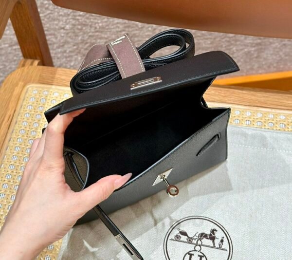 Hermes Kelly en Desordre Black Epsom Leather Gold Hardware