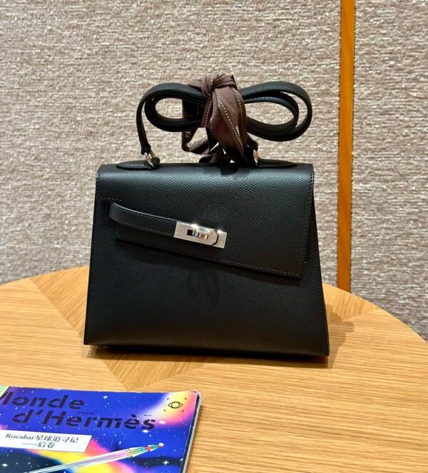Hermes Kelly en Desordre Black Epsom Leather Gold Hardware
