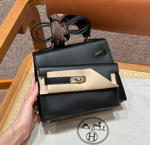Hermes Kelly en Desordre Black Epsom Leather Gold Hardware