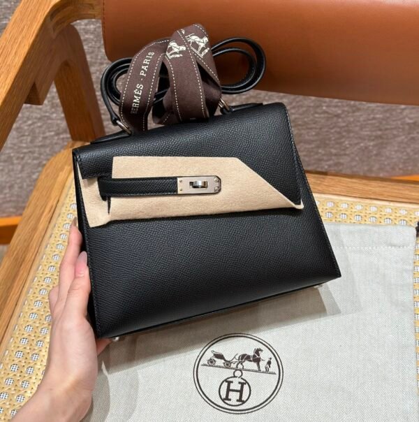 Hermes Kelly en Desordre Black Epsom Leather Gold Hardware