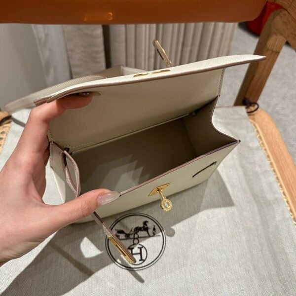 DDMode Hermes Kelly Desordre Bag Craie Epsom Leather Gold Hardware