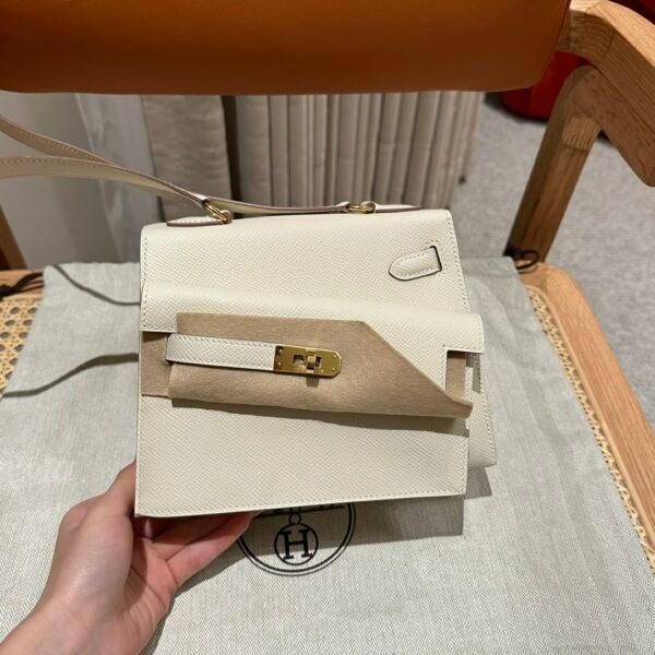 DDMode Hermes Kelly Desordre Bag Craie Epsom Leather Gold Hardware