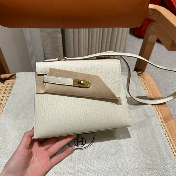 DDMode Hermes Kelly Desordre Bag Craie Epsom Leather Gold Hardware