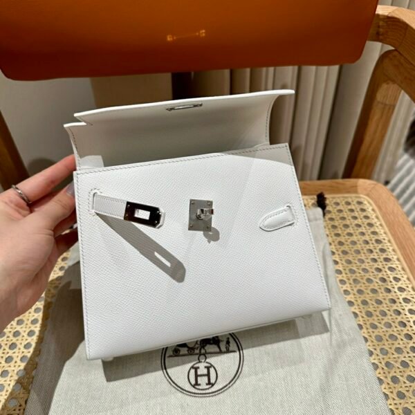 DDMode Hermes UAE Kelly Desordre 20CM Bag Epsom 01 White Silver Hardware