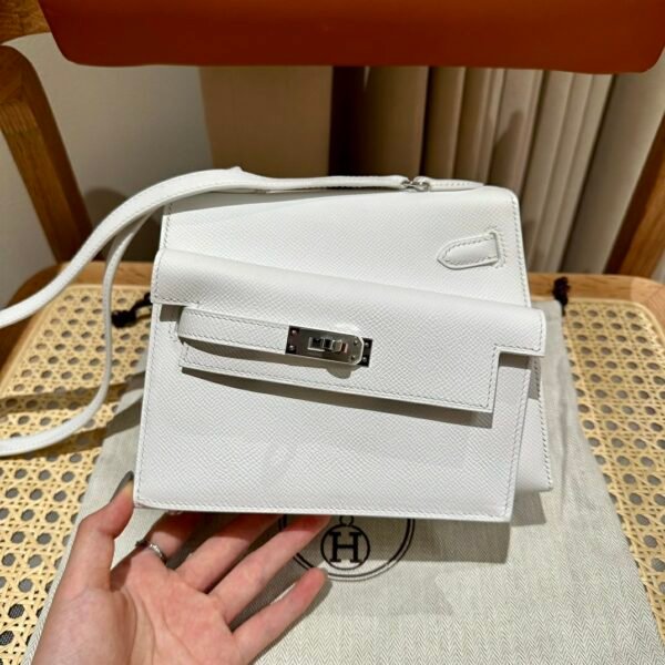 DDMode Hermes UAE Kelly Desordre 20CM Bag Epsom 01 White Silver Hardware
