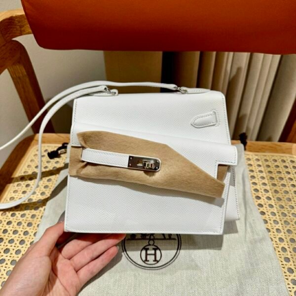 DDMode Hermes UAE Kelly Desordre 20CM Bag Epsom 01 White Silver Hardware