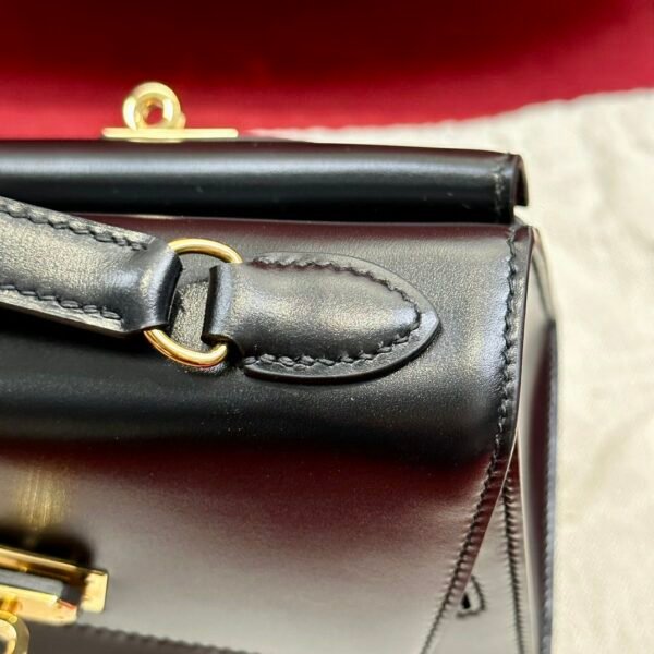 Hermes Kelly Desordre 20CM Black Bag Box Leather Gold Hardware
