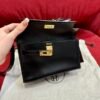 Hermes Kelly Desordre 20CM Black Bag Box Leather Gold Hardware