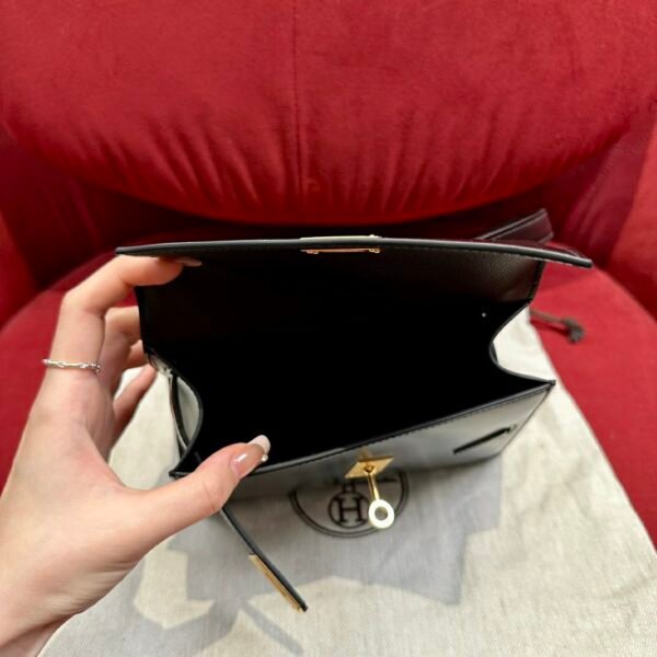 Hermes Kelly Desordre 20CM Black Bag Box Leather Gold Hardware