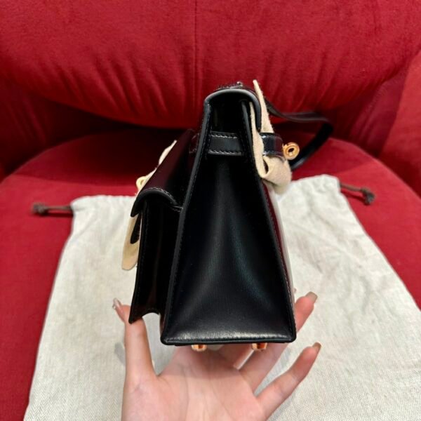 Hermes Kelly Desordre 20CM Black Bag Box Leather Gold Hardware