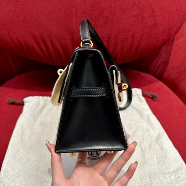 Hermes Kelly Desordre 20CM Black Bag Box Leather Gold Hardware