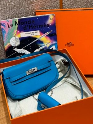 DDMode Yupoo Hermes Kelly Moove 0F Blue Frida Swift Leather Silver Hardware