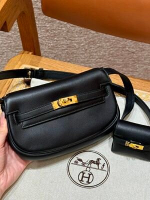 DDMode Reddit Hermes Kelly Moove CK89 Noir Swift Leather Gold Hardware