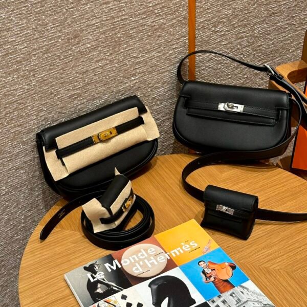 DDMode Hermes Kelly Moove Bag Color Etoupe/Gold/Craie/Black Swift Leather