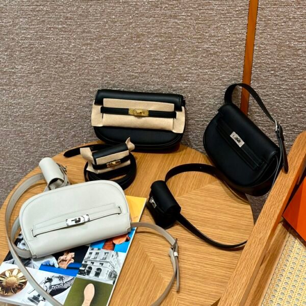 DDMode Hermes Kelly Moove Bag Color Etoupe/Gold/Craie/Black Swift Leather