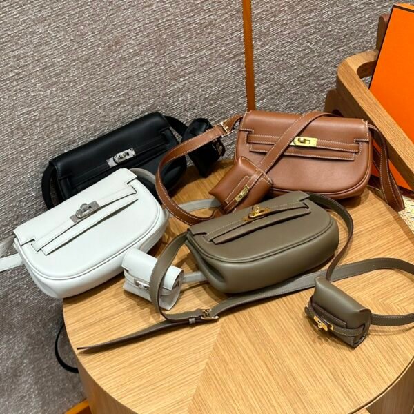 DDMode Hermes Kelly Moove Bag Color Etoupe/Gold/Craie/Black Swift Leather