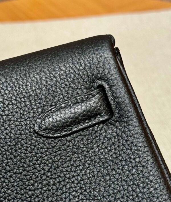 Hermes Kelly Ado CK89 Black Togo Leather Silver Hardware All Handmade