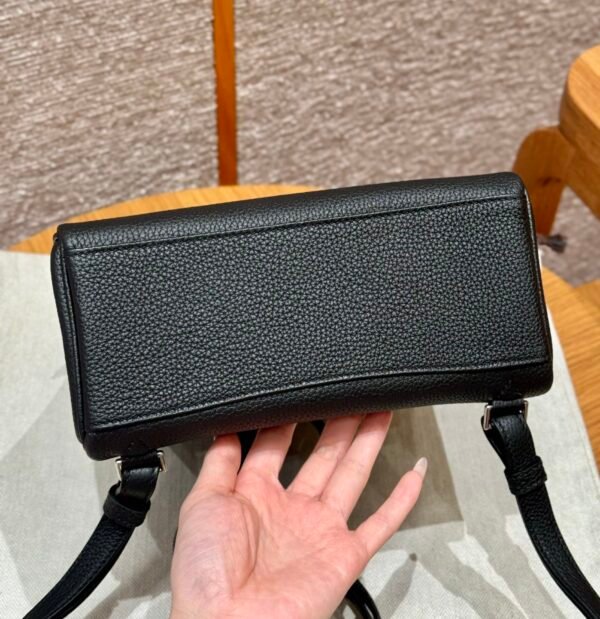 Hermes Kelly Ado CK89 Black Togo Leather Silver Hardware All Handmade