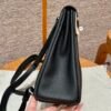 Hermes Kelly Ado CK89 Black Togo Leather Silver Hardware All Handmade