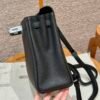 Hermes Kelly Ado CK89 Black Togo Leather Silver Hardware All Handmade