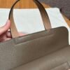 Hermes Halzan 0M Chai/18 Etoupe 31*20*10cm Clememce Leather Gold Hardware