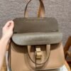 Hermes Halzan 0M Chai/18 Etoupe 31*20*10cm Clememce Leather Gold Hardware