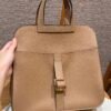 Hermes Halzan 0M Chai/18 Etoupe 31*20*10cm Clememce Leather Gold Hardware