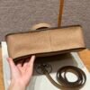 Hermes Halzan 0M Chai/18 Etoupe 31*20*10cm Clememce Leather Gold Hardware