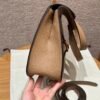 Hermes Halzan 0M Chai/18 Etoupe 31*20*10cm Clememce Leather Gold Hardware