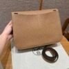 Hermes Halzan 0M Chai/18 Etoupe 31*20*10cm Clememce Leather Gold Hardware