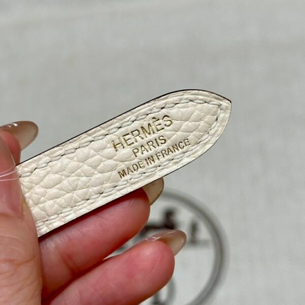 Hermes Halzan I2 Nata/0M Chai Clememce Leather Gold Hardware