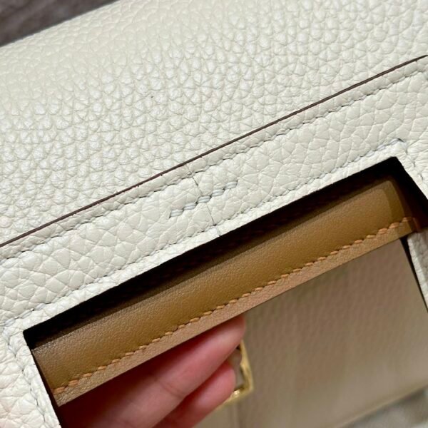 Hermes Halzan I2 Nata/0M Chai Clememce Leather Gold Hardware