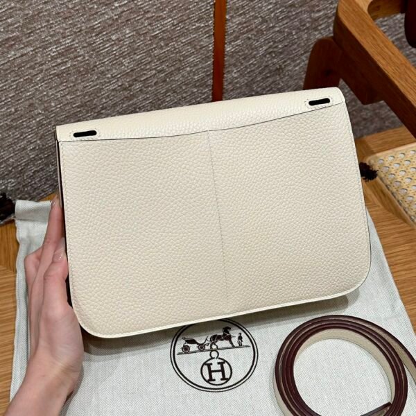 Hermes Halzan I2 Nata/0M Chai Clememce Leather Gold Hardware