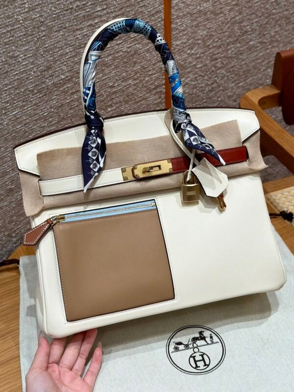 Hermes Birkin Colormatic 30*22*16 I2 Nata Swift Leather Gold Hardware