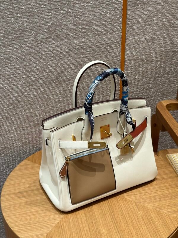 Hermes Birkin Colormatic 30*22*16 I2 Nata Swift Leather Gold Hardware