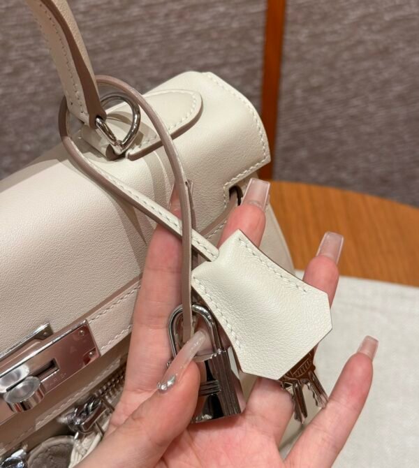 DDMode Hermes Kelly Lakis 28CM CK10 Craie Swift Leather Silver Hardware