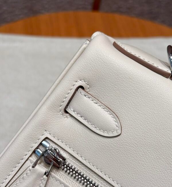 DDMode Hermes Kelly Lakis 28CM CK10 Craie Swift Leather Silver Hardware
